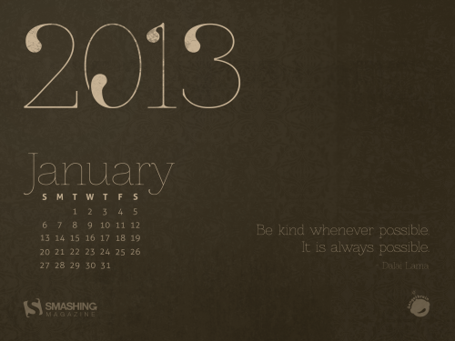 Smashing Desktop Wallpaper — January 2013