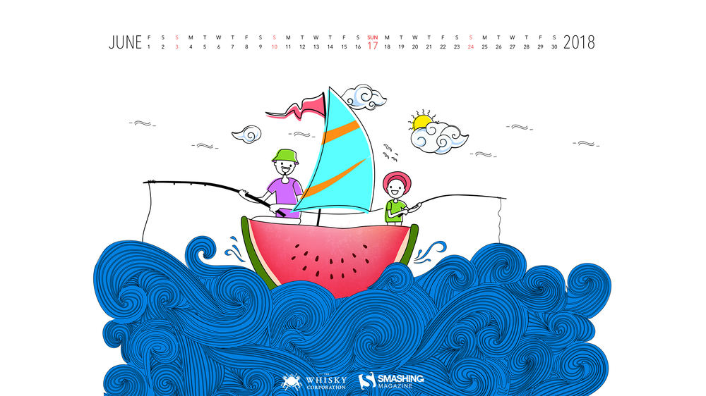 june 18 we sailed across the summer sea full - Download Smashing Magazine Desktop Wallpaper June 2018 Windows 7/8/10 Theme